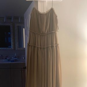 Banana Republic tea length dress, perfect for fall or summer wedding